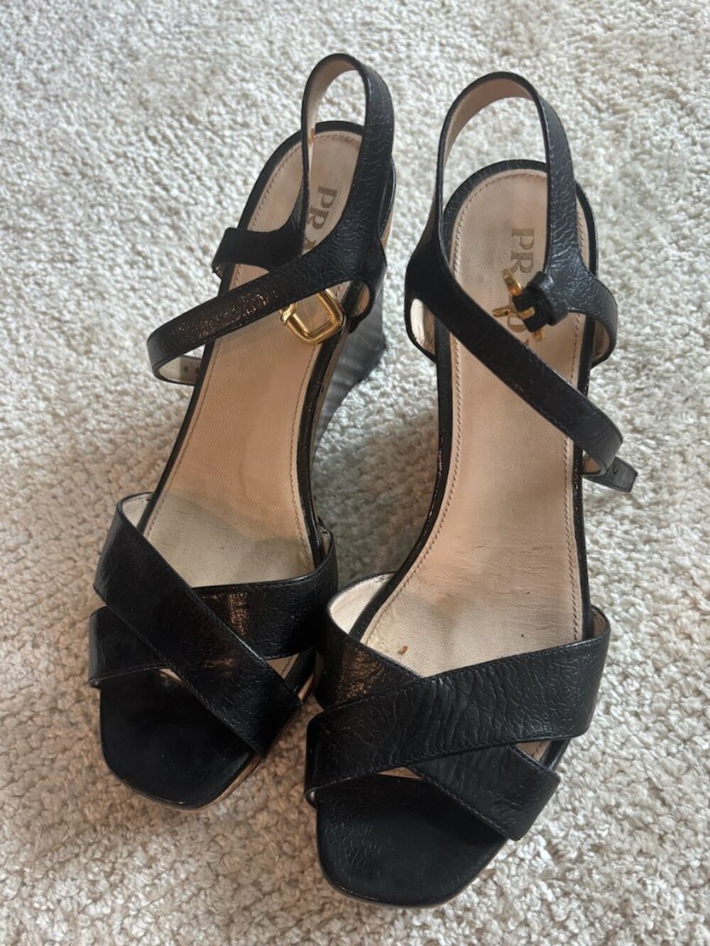 Prada Black Wedges Size 8